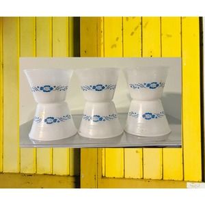 Vintage Termocrisa Pyrex - like Milk Glass Custard cups / small bowls set